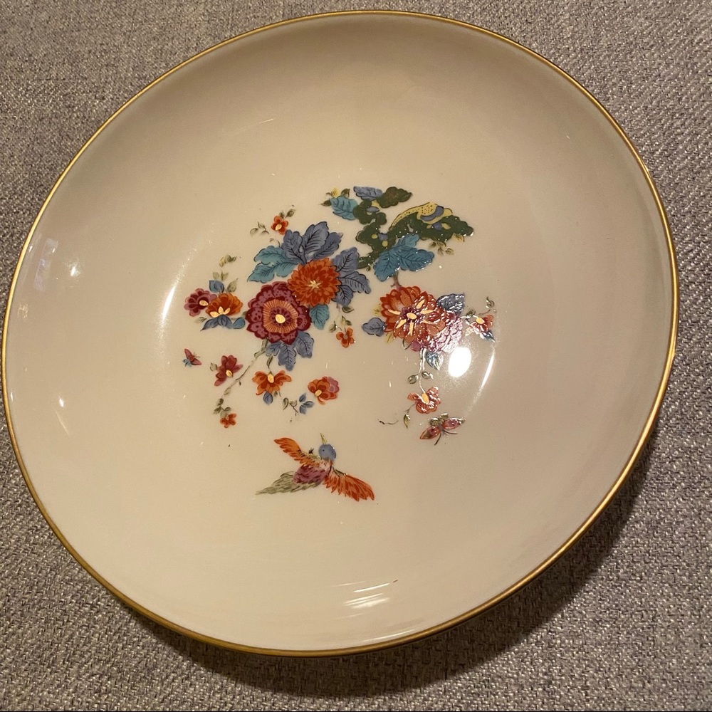 Vintage Lenox Special Bowl With Floral And Bird Design
